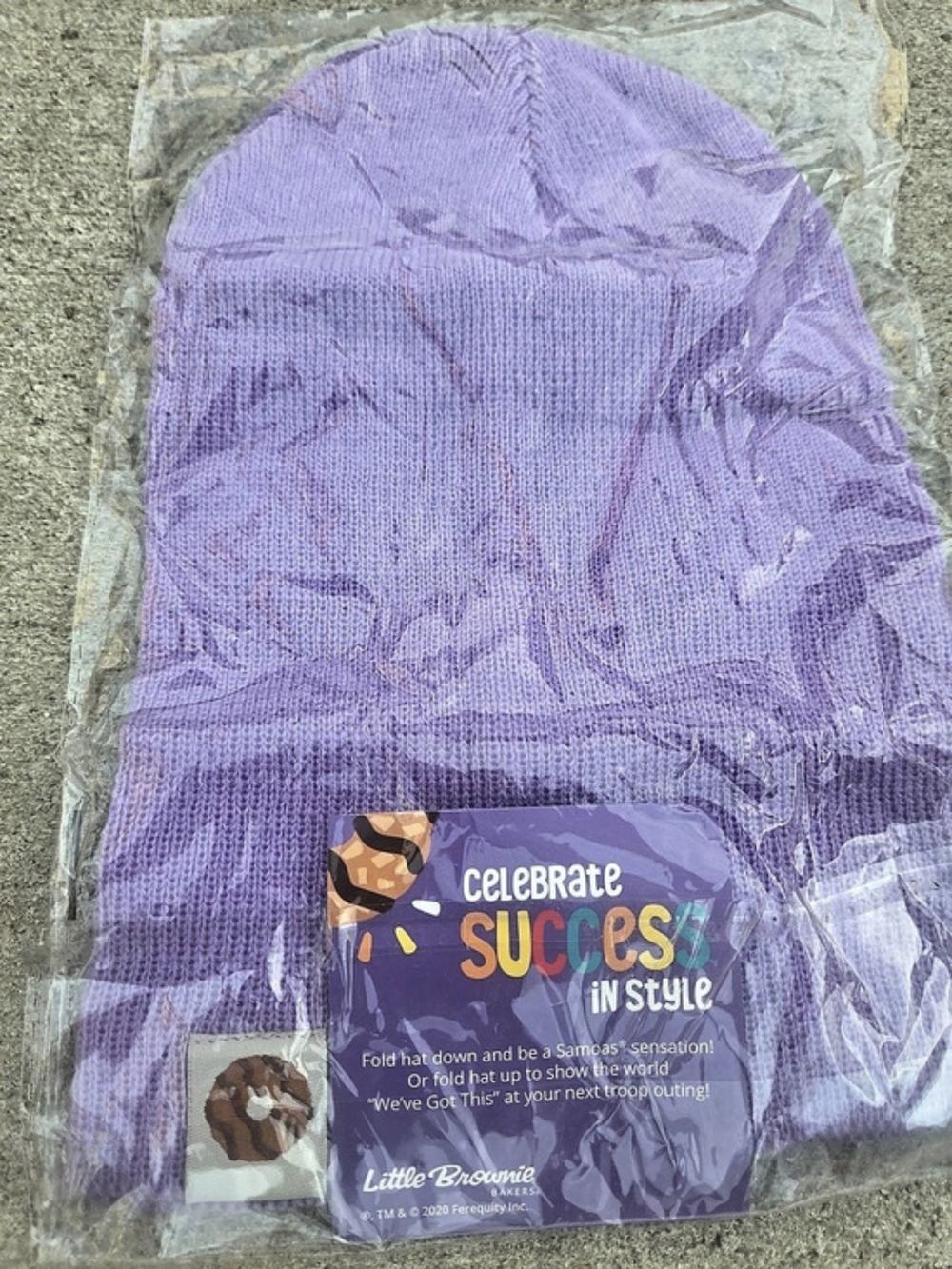 Little Brownie Bakers Celebrate Success in Style Samoas Beanie Purple